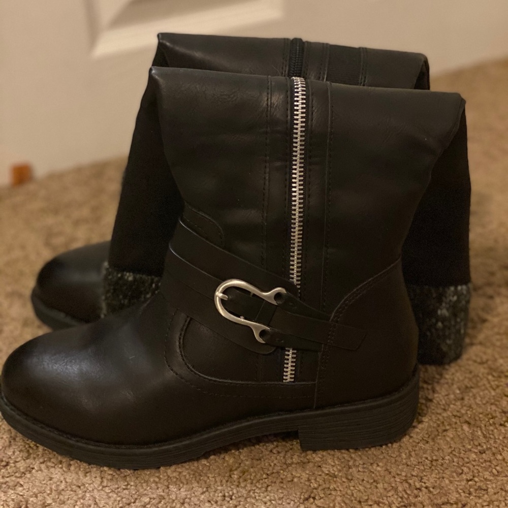 Torrid Black Sweater Top tall riding boots- 7W